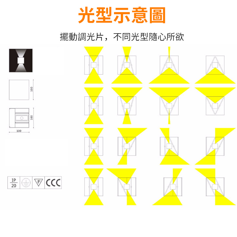 杰克-簡約方形庭院燈丨過道床頭臥室酒店工程戶外防水丨室內室外led鋁材壁燈丨組合款中性光（鋁材） 7W方形黑色（1161）