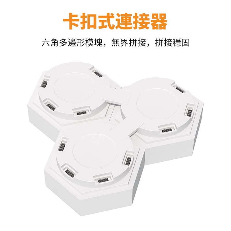 杰克-LED量子燈丨蜂巢小夜燈丨臥室RGB氛圍裝飾燈丨六邊形觸摸感應 DIY 幾何模塊化燈丨蜂窩裝飾 觸摸款（3150）