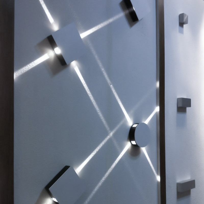 杰克-簡約現代創意燈飾丨酒店工程KTV方形LED鋁材壁燈丨室內光效燈 丨12W方形四面光丨 白光（1162）