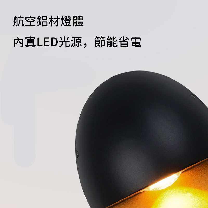 杰克-過道樓梯戶外壁燈丨庭院門口室外led超亮防水燈丨陽臺浴室牆壁床頭燈 丨黑+金 暖白（1167）