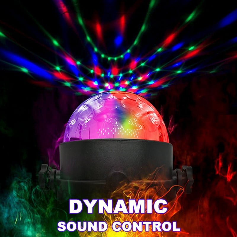杰克-遙控LED小魔球丨迷你水晶魔球燈丨七彩聲控旋轉舞臺燈丨鐳射燈KTV舞臺燈 （3156）