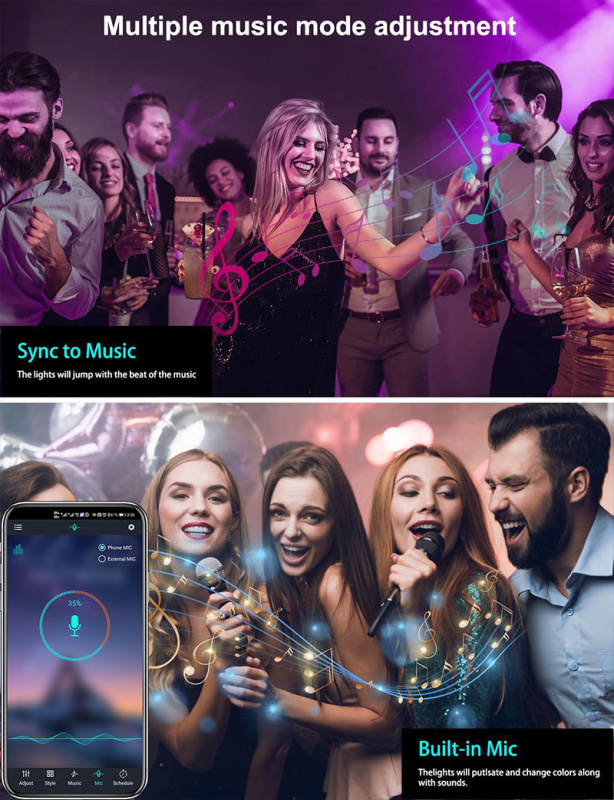 杰克-藍牙電視背景燈丨音樂律動燈帶套裝丨USB燈帶移動電源燈（3159）