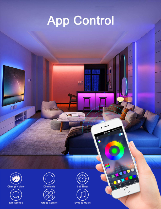 杰克-藍牙電視背景燈丨音樂律動燈帶套裝丨USB燈帶移動電源燈（3159）