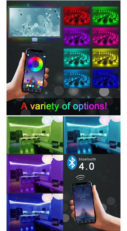 杰克-藍牙電視背景燈丨音樂律動燈帶套裝丨USB燈帶移動電源燈（3159）