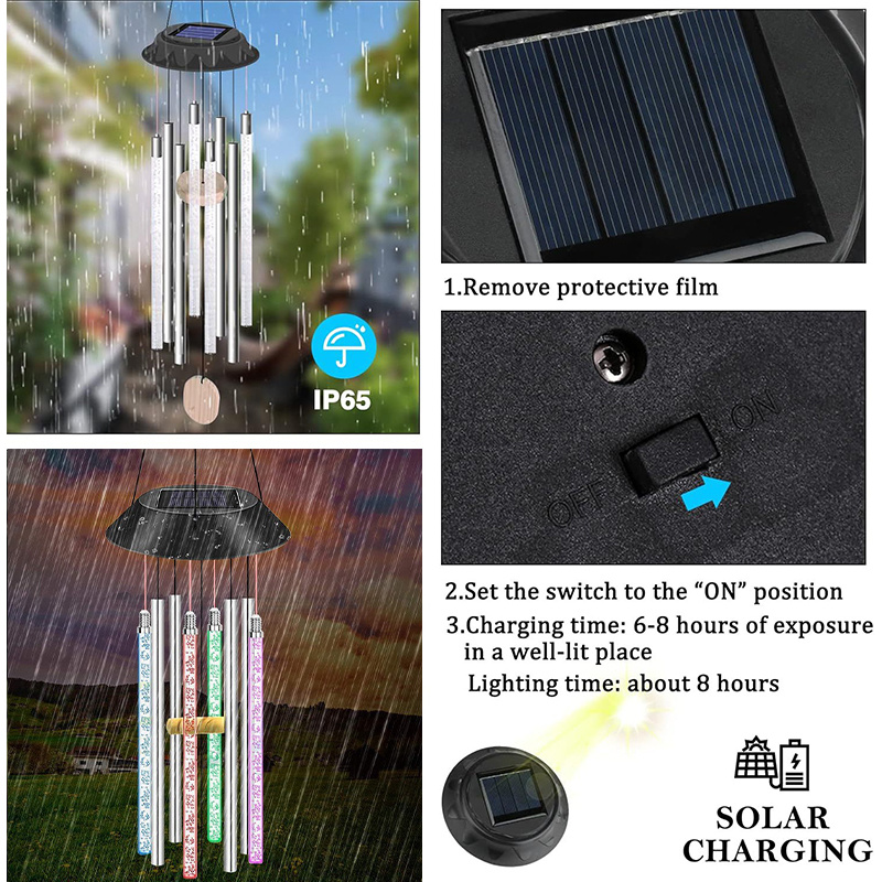 杰克-太陽能風鈴燈丨亞克力氣泡棒氛圍燈丨戶外防水庭院裝飾吊燈 丨太陽能風鈴燈氣泡柱（3161）