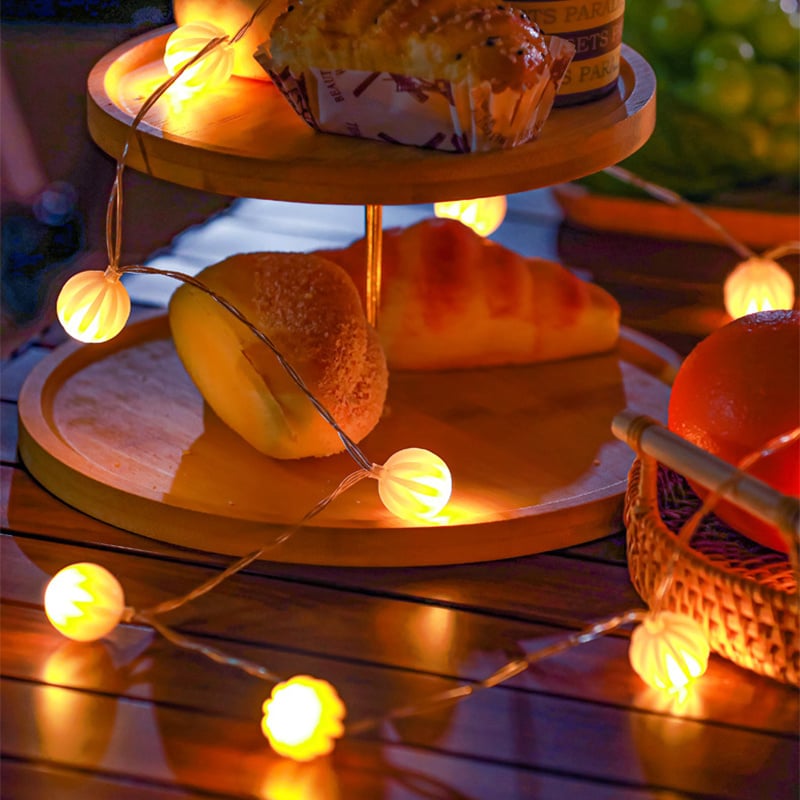 杰克-LED裝飾燈丨戶外露營太陽能燈串丨圓球氛圍燈丨大號2.5CM丨暖白丨太陽能款8功能丨10米80燈（3162）