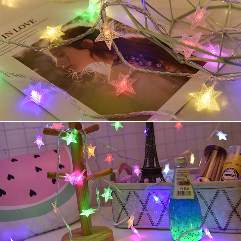 杰克-led燈串丨聖誕氛圍燈帶丨USB小彩燈夜燈線丨節日新年裝飾星星燈串丨10米80燈星星丨彩色USB款（3171）