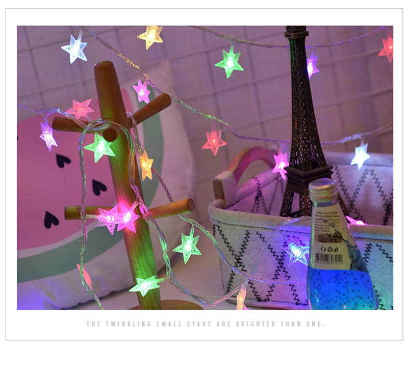 杰克-led燈串丨聖誕氛圍燈帶丨USB小彩燈夜燈線丨節日新年裝飾星星燈串丨10米80燈星星丨彩色USB款（3171）