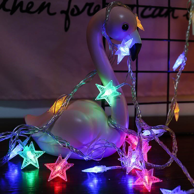 杰克-led燈串丨聖誕氛圍燈帶丨USB小彩燈夜燈線丨節日新年裝飾星星燈串丨10米80燈星星丨彩色USB款（3171）