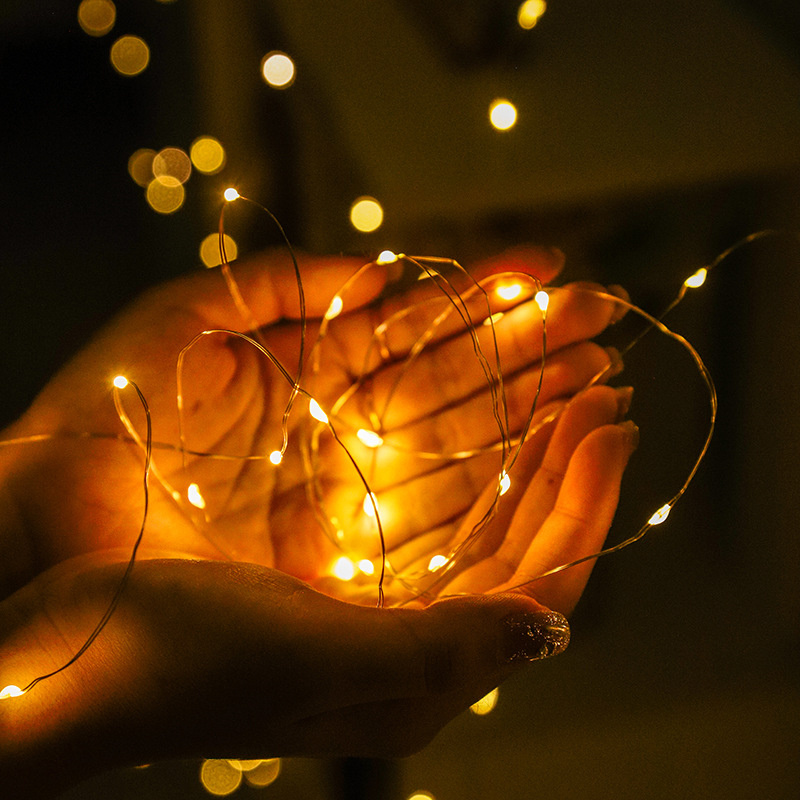 杰克-LED銅線窗簾燈丨USB遙控八功能銅線彩燈串丨聖誕節日裝飾窗簾燈串丨暖白 3*3帶掛鉤（3174）