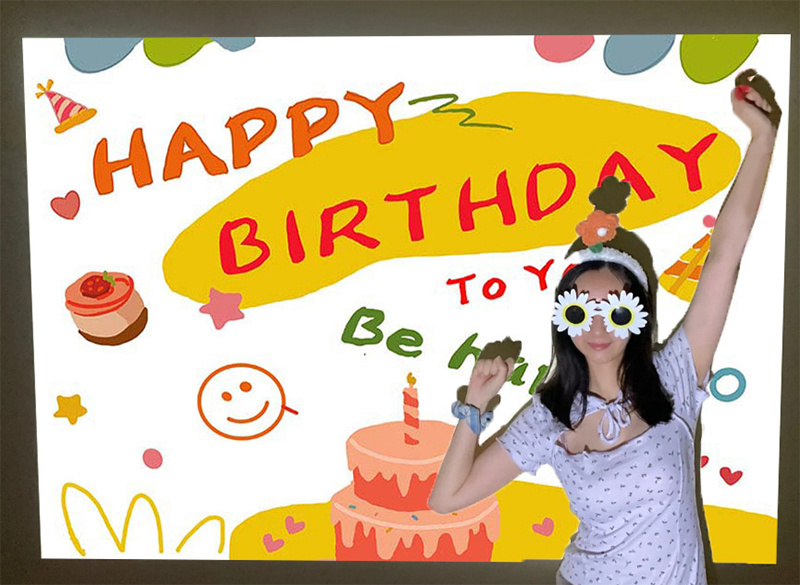 杰克-慶祝生日投影燈丨生日投影儀丨烘焙派對佈置道具丨生日投影燈丨拍照道具丨生日快樂丨贈送電池 米色外殼（1187）