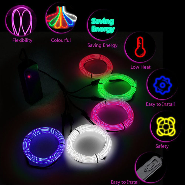 杰克-LED 燈條 丨冷光線 丨發光線冷光燈條 丨霓虹燈冷光條丨裝飾家居 丨冷光線氛圍燈 丨3米-紅色（3177A）