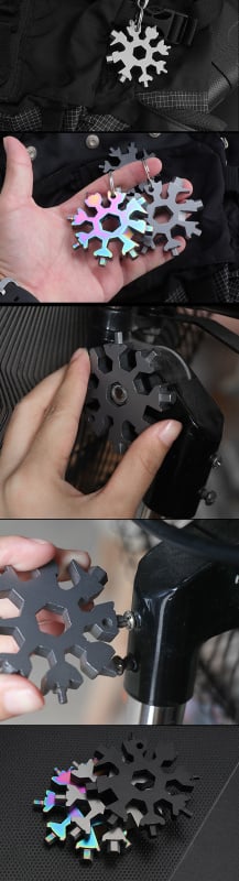 多功能雪花扳手丨多用內六角丨鋅合金萬能可攜式雪花板手丨五金戶外工具丨隨機色兩個（6138）