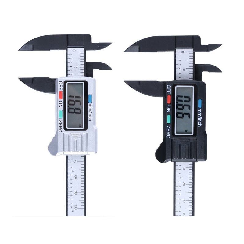電子數顯卡尺丨文玩珠寶專用塑膠遊標卡尺丨玉石古玩測量小工具高精度丨銀黑色隨機（6139）
