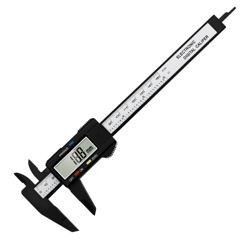 電子數顯卡尺丨文玩珠寶專用塑膠遊標卡尺丨玉石古玩測量小工具高精度丨銀黑色隨機（6139）