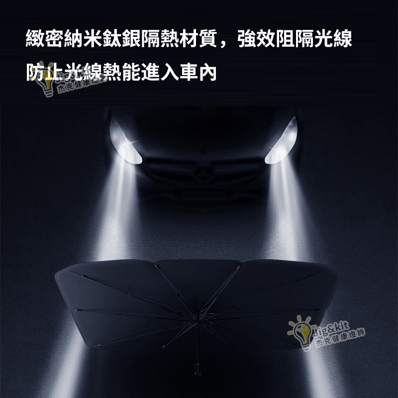 汽車遮陽傘 | 前擋車載遮陽簾 | 防曬隔熱車窗太陽擋 | 遮光傘- 【加厚鈦銀面料UPF50+】小號A品全檢遮陽傘（6149）