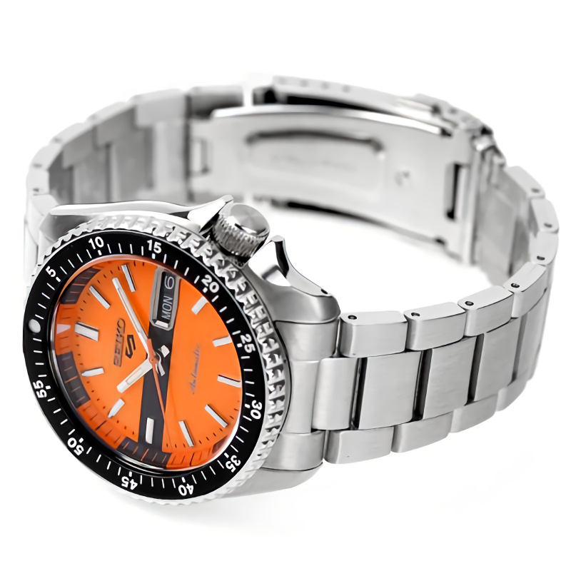 SEIKO 5 Sports SBSA219 SRPK11自動橙色錶盤日期顯示男士手錶