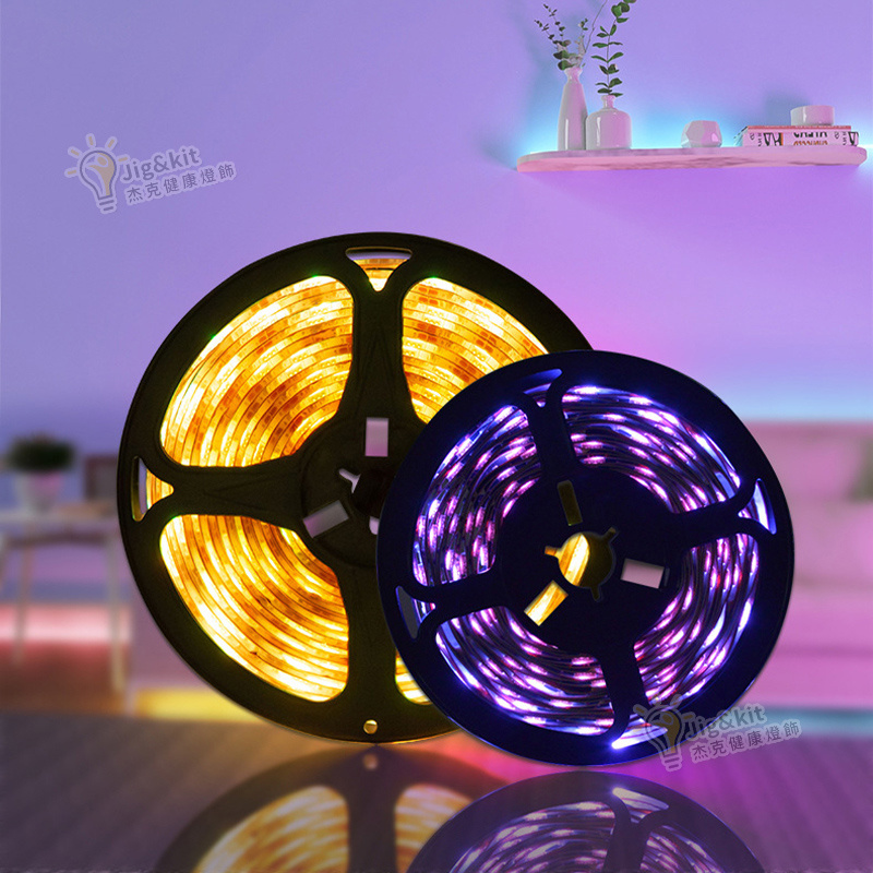 杰克-手機藍牙APP控制丨USB電視背景燈帶 丨5V智能RGB燈帶套裝丨24鍵藍牙+遙控+RGB燈帶（3178）