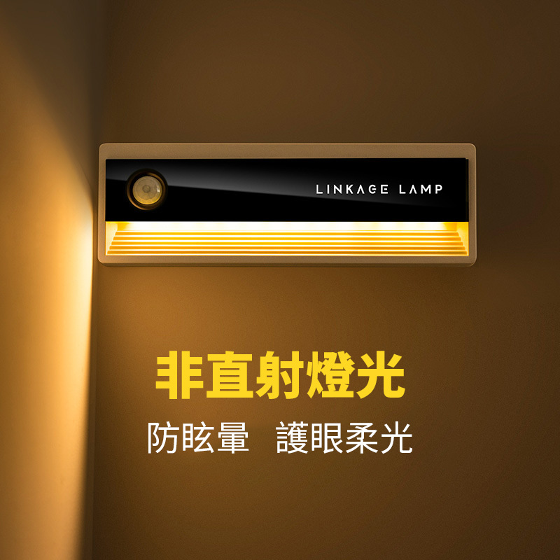 柔光護眼家居磁吸燈丨充電走廊樓梯起夜燈丨聯動人體感應小夜燈丨三個裝（7120）