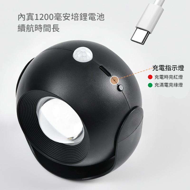 人體感應燈丨無線落日燈丨過道樓道走廊入戶牆壁燈丨充電電池兩用式小夜燈 丨充電電池雙用丨三色光白殼（7133）