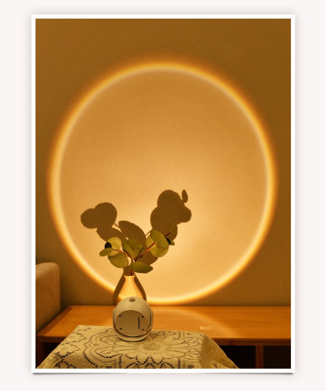 人體感應燈丨無線落日燈丨過道樓道走廊入戶牆壁燈丨充電電池兩用式小夜燈 丨充電電池雙用丨三色光白殼（7133）