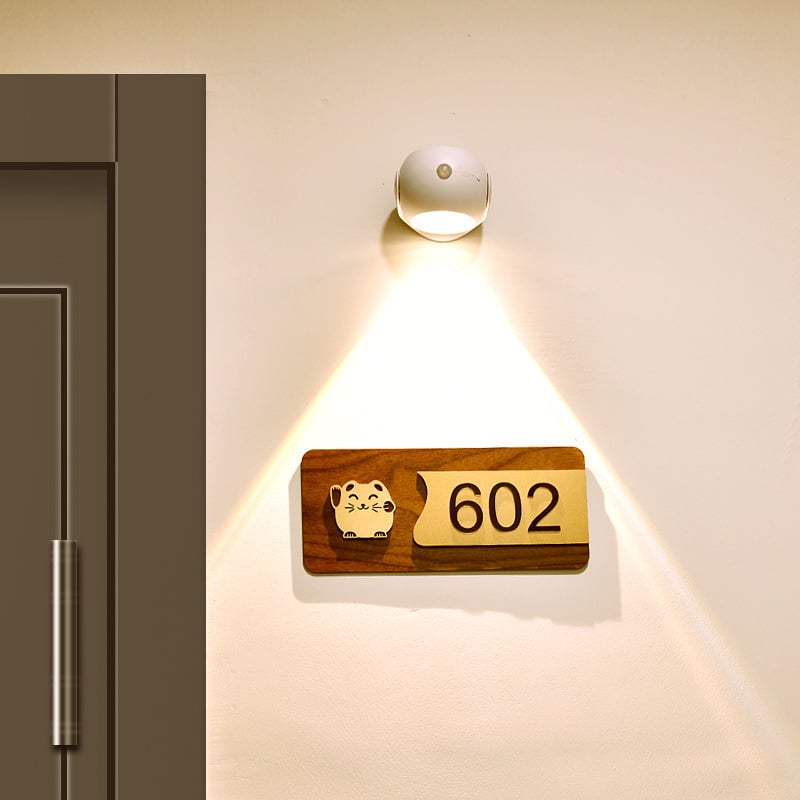 人體感應燈丨無線落日燈丨過道樓道走廊入戶牆壁燈丨充電電池兩用式小夜燈 丨充電電池雙用丨三色光白殼（7133）