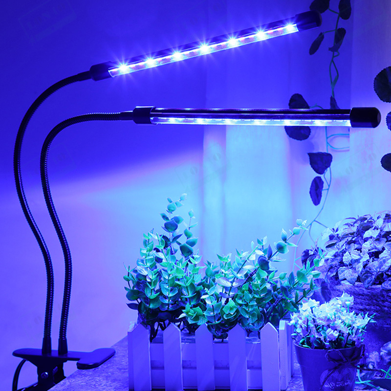 LED種植燈 | 可調光 | 植物燈 | 雙頭 | 全光譜 | USB | 燈夾（8101）