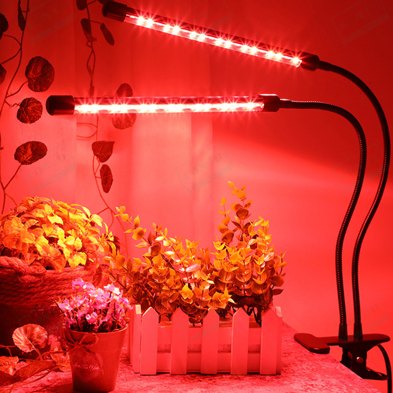 LED種植燈 | 可調光 | 植物燈 | 雙頭 | 全光譜 | USB | 燈夾（8101）