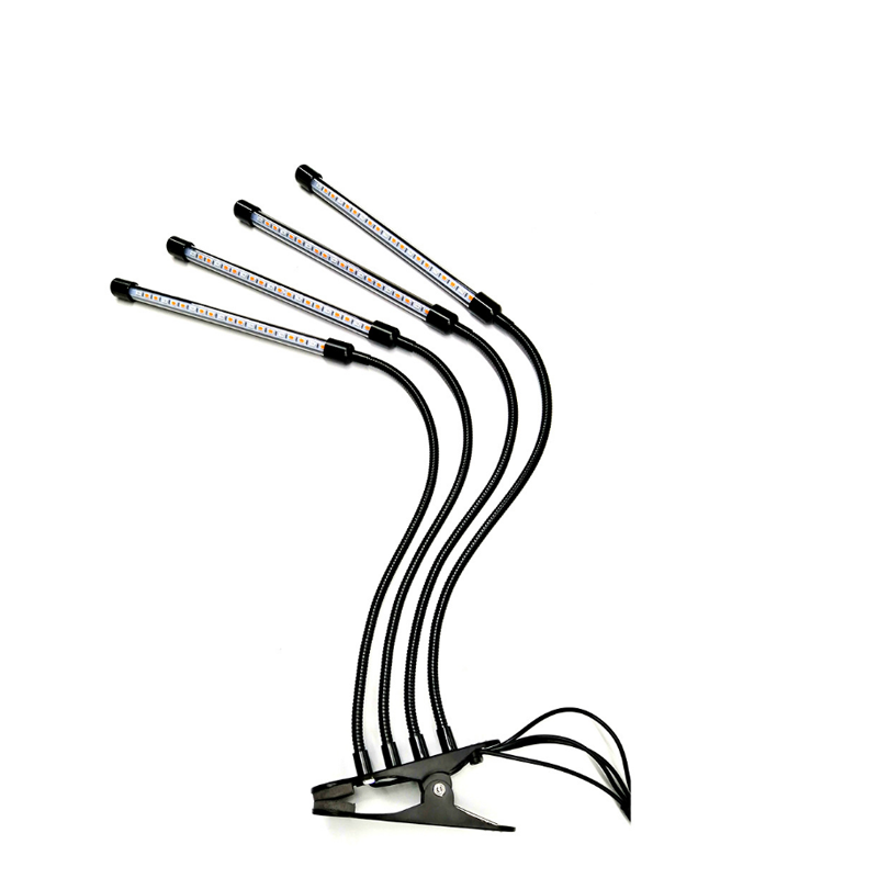 LED遙控款種植燈 | 可調光 | 可遙控 | 植物燈 | 四頭 | 全光譜 | USB | 燈夾（8103）