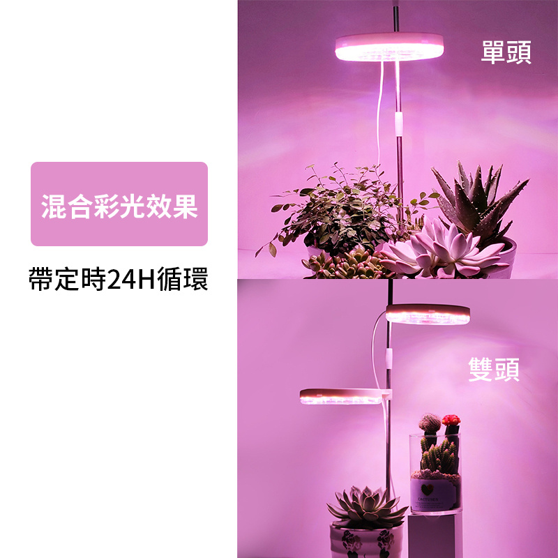 地插式天使單環植物燈 | 全光譜LED | 自由調節 | 定時功能 | USB供電 | 直徑160mm（8105）