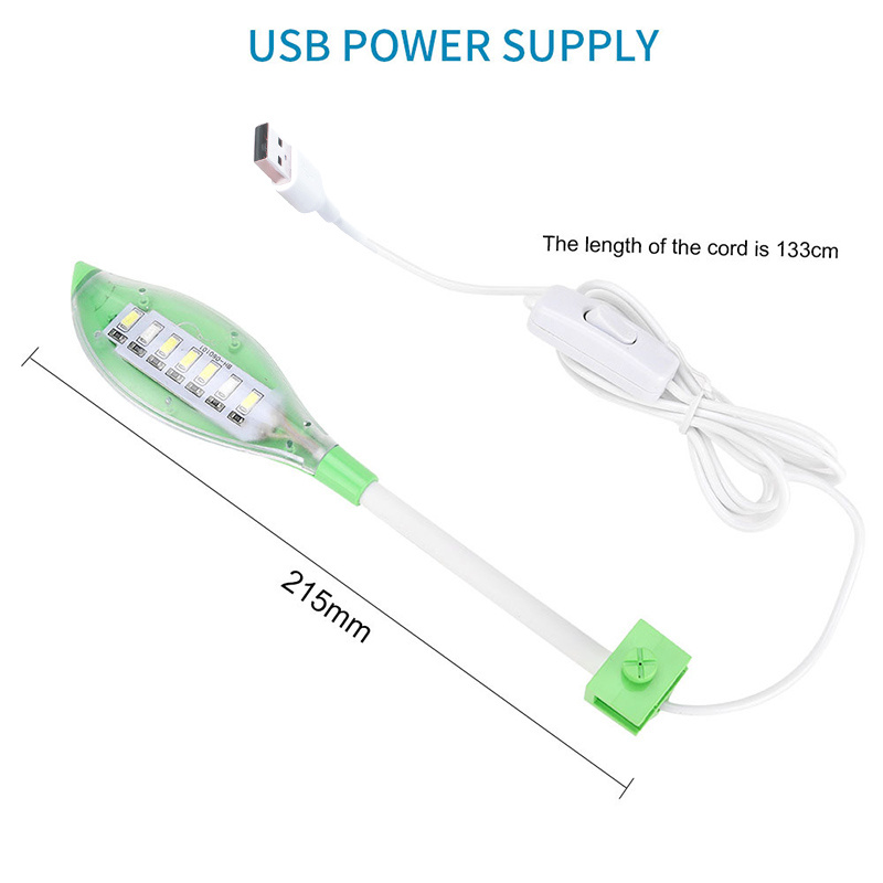 LED魚缸水族夾燈丨USB水草照明燈丨高亮LED魚缸燈丨多色水族箱燈丨綠色（8120）