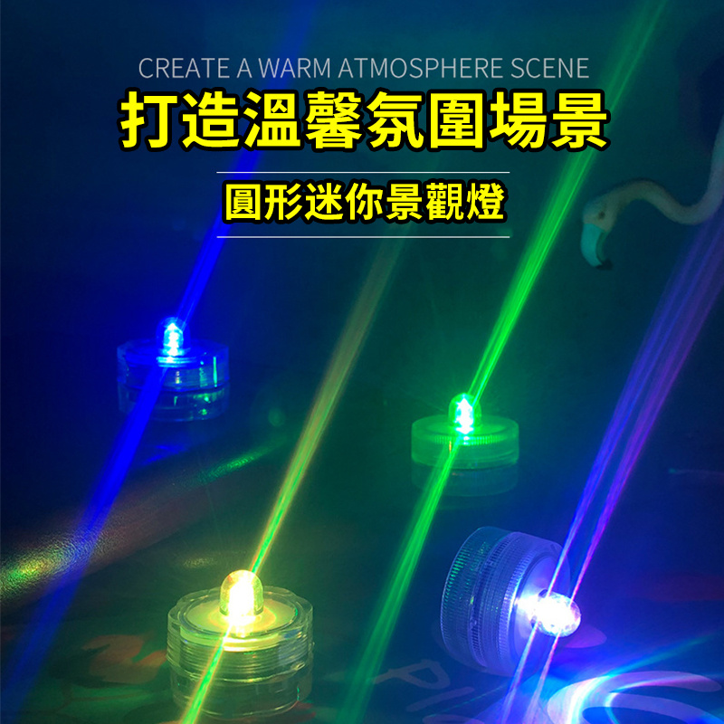 小型迷你魚缸燈丨微景觀燈丨紐扣電池燈丨紐扣燈丨led七彩燈丨小夜燈 丨8個入（8123）