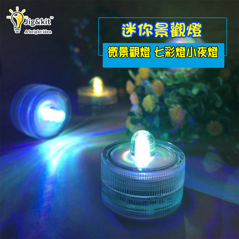 小型迷你魚缸燈丨微景觀燈丨紐扣電池燈丨紐扣燈丨led七彩燈丨小夜燈 丨8個入（8123）