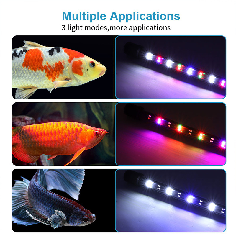 T8魚缸燈丨三色變 LED燈丨防水增豔潛水燈 丨高亮度魚缸燈丨水草燈丨水族燈丨歐規（8124）