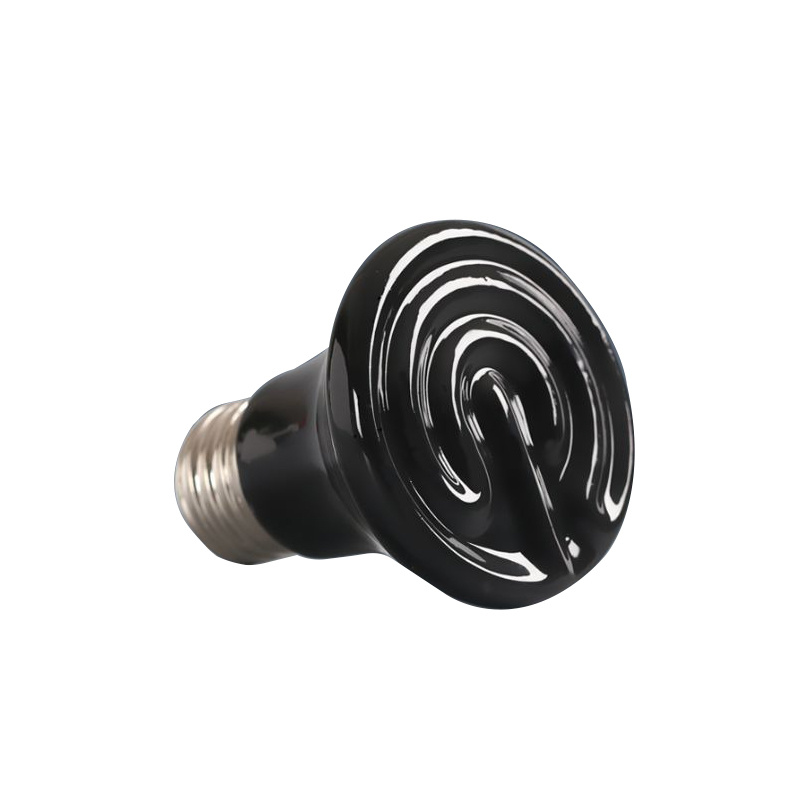 保溫燈丨陶瓷發熱燈丨陶瓷加熱燈丨寵物保溫燈丨烏龜蜥蜴養殖燈丨黑色 100W（8128）