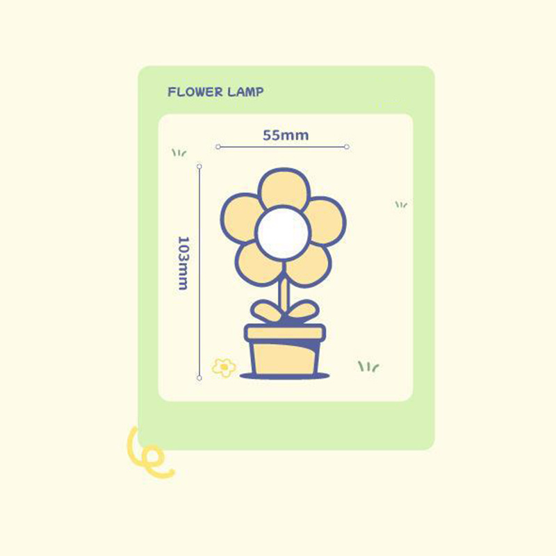 杰克-迷你小花花小夜燈丨可愛氛圍床頭燈丨創意桌面擺件小禮品丨粉色（1197）