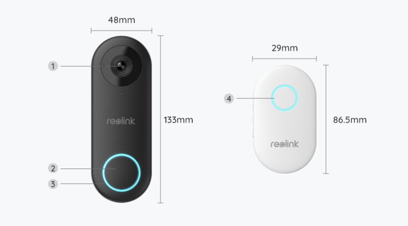 Reolink 2K+ 5MP 雙頻 Wi-Fi 超廣角智能視像門鈴 ( 附直插式門鈴 ) ( 原裝行貨 )