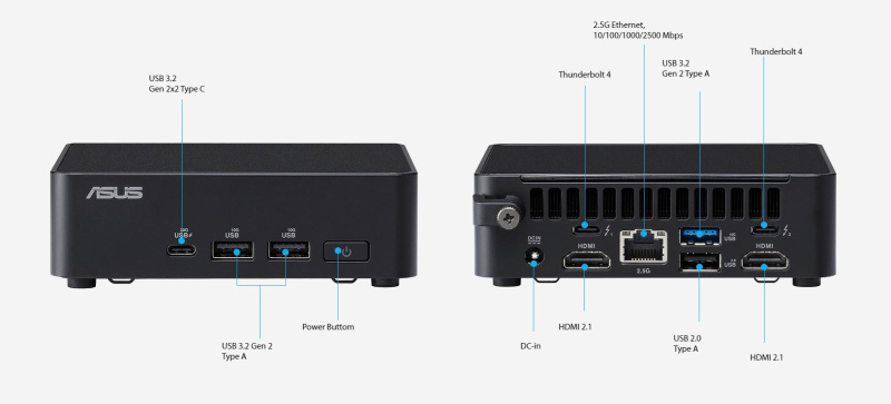 ASUS Intel® NUC 14 Pro Kit Ultra 5-125H Intel Arc GPU [SLIM KIT] - NUC14RVKU500000I