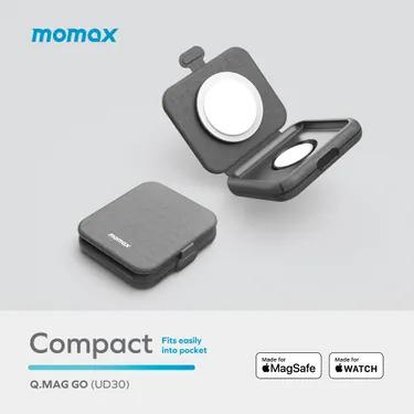 Momax UD30 Q.Mag Go 折疊MageSafe二合一無線充電器 UD30MFI