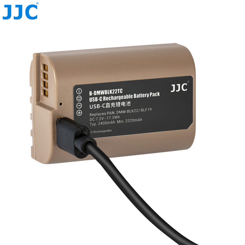 JJC for Panasonic BLK22直充直播代用鋰電池 B-DMWBLK22TC  USB-C Dummy Battery