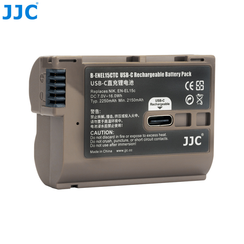 JJC for Nikon ENEL-15 直充直播代用鋰電池  B-ENEL15CTC USB-C Dummy Battery
