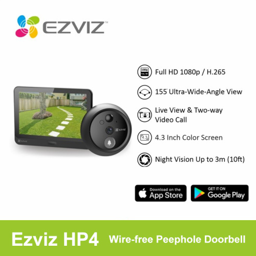 EZVIZ HP4 wire-free Peephole Doorbell無線貓眼門鈴 2.4G