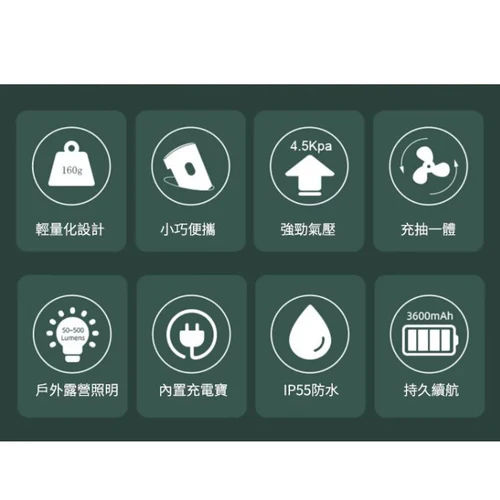 Flextail Max Pump 2 PRO 手提充氣抽氣兩用電氣泵連營燈(可作移動電源使用)