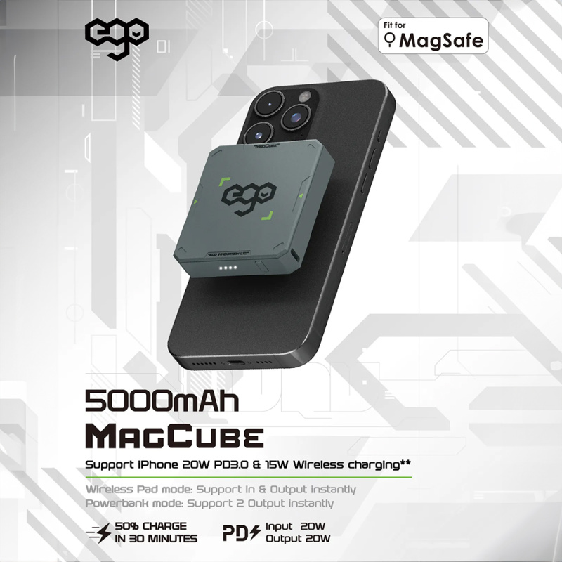 【最新上市】EGO MAGCUBE 5000mAh Magsafe 移動電源 MC-5【原裝行貨一年保養】 【最新上市】EGO MAGCUBE 5000mAh Magsafe 移動電源 MC-5【原裝行貨一年保養】