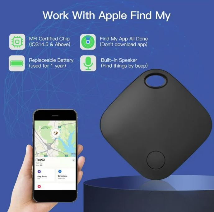 i phone蘋果專用全球定位器3代/旅行追蹤器/Apple Find My (黑色)