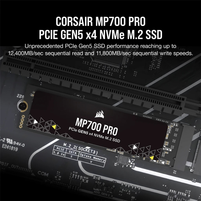 CORSAIR MP700 PRO PCIe Gen5 x4 NVMe 2.0 M.2 SSD ( 1TB / 2TB / 4TB )