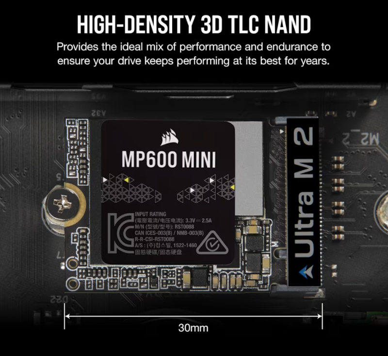 Corsair MP600 MINI (2230) PCIe 4.0 (Gen4) x4 NVMe M.2 SSD ( 1TB / 2TB )