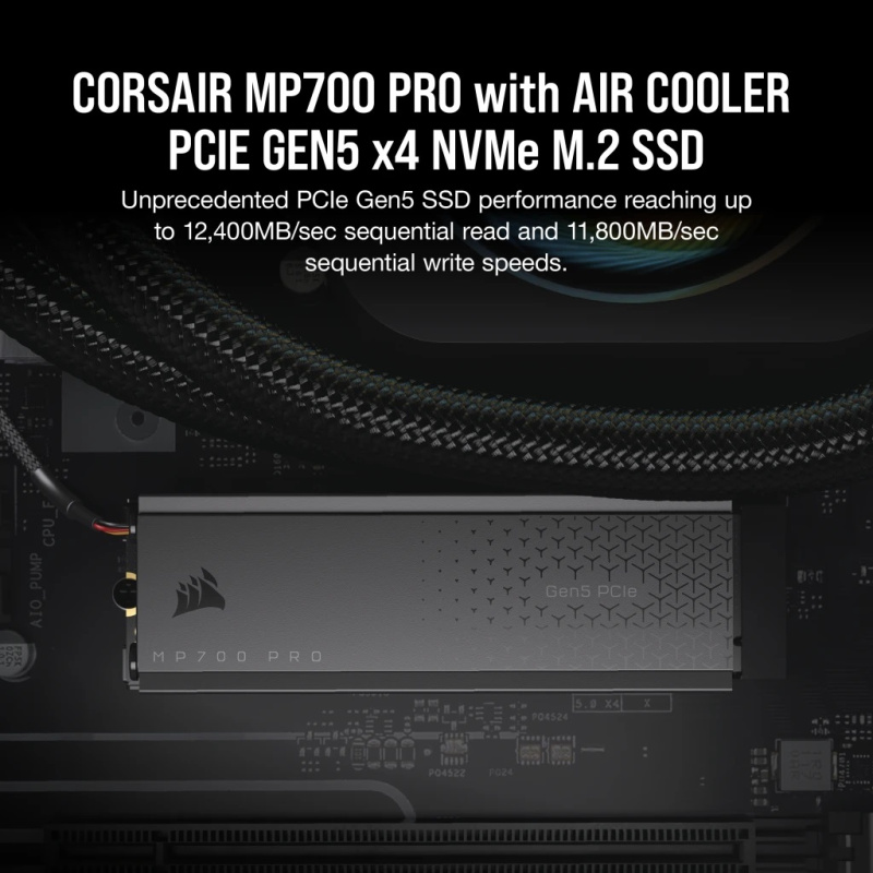 CORSAIR MP700 PRO with Air Cooler PCIe Gen5 x4 NVMe 2.0 M.2 SSD ( 1TB / 2TB /4TB )