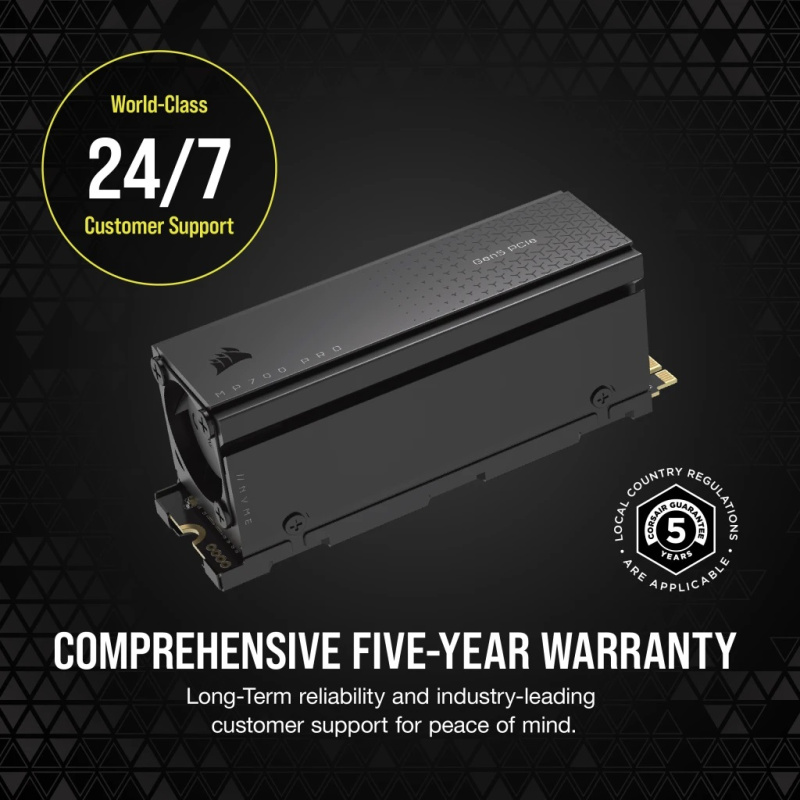 CORSAIR MP700 PRO with Air Cooler PCIe Gen5 x4 NVMe 2.0 M.2 SSD ( 1TB / 2TB /4TB )