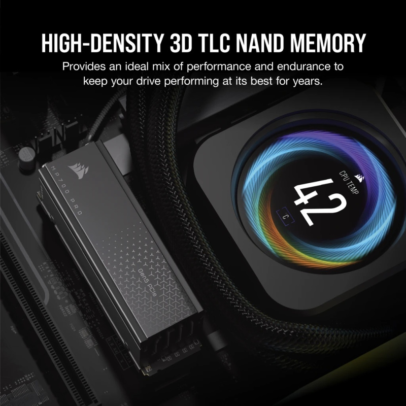 CORSAIR MP700 PRO with Air Cooler PCIe Gen5 x4 NVMe 2.0 M.2 SSD ( 1TB / 2TB /4TB )